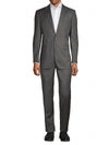 Saks Fifth Avenue Made In Italy Men's Tailored Fit Wool & Silk Blend Suit In Grey