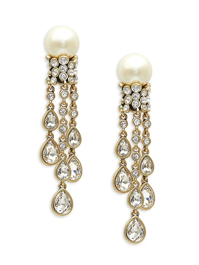 Heidi Daus Women's Goldtone, Glass Pearl & Crystal Drop Earrings In Neutral