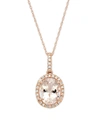 SAKS FIFTH AVENUE WOMEN'S 14K ROSE GOLD, MORGANITE & DIAMONDS PENDANT NECKLACE,0400011871345