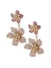 Eye Candy La Luxe Collection 18k Plated Cz Earrings In Pink