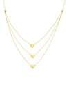Saks Fifth Avenue Women's 14k Yellow Gold Triple-strand Puffed Heart Bib Necklace