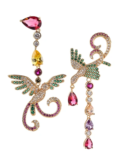 Eye Candy La Women's The Luxe Birdie 18k Goldplated & Crystal Dangle Earrings In Neutral