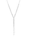 ADRIANA ORSINI WOMEN'S RHODIUM-PLATED STERLING SILVER & CRYSTAL LARIAT NECKLACE,0400012226534