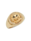 EFFY MEN'S 14K YELLOW GOLD, WHITE & BLACK DIAMOND LION RING,0400012153156