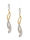 ADRIANA ORSINI WOMEN'S RHODIUM-PLATED & GOLDPLATED STERLING SILVER & CRYSTAL DROP EARRINGS,0400012226342