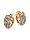 SAKS FIFTH AVENUE WOMEN'S 14K YELLOW GOLD & BROWN DIAMOND CHUBBY HOOP EARRINGS,0400012302240