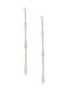 ADRIANA ORSINI WOMEN'S RHODIUM-PLATED, GOLDPLATED STERLING SILVER & CRYSTAL LINEAR EARRINGS,0400012226521