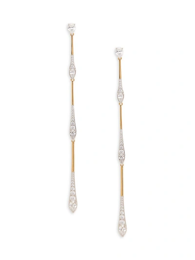 Adriana Orsini Women's Rhodium-plated, Goldplated Sterling Silver & Crystal Linear Earrings