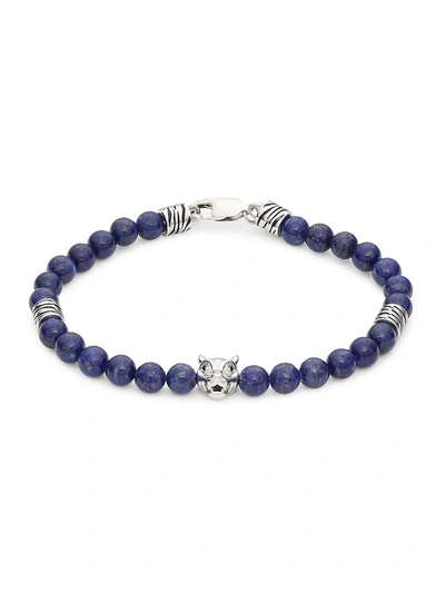 Effy Men's Sterling Silver & Lapis Lazuli Beaded Bracelet