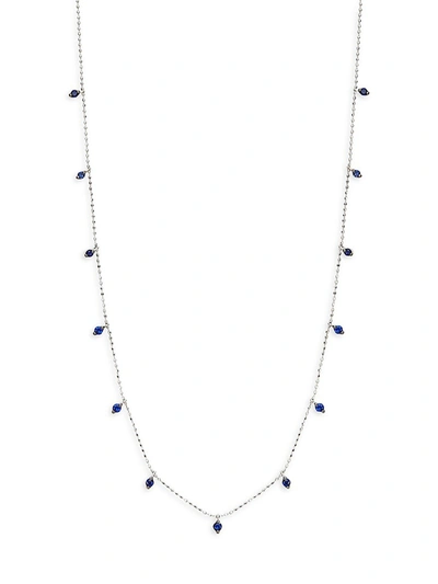 Saks Fifth Avenue Women's 14k White Gold & Sapphire Chain Necklace