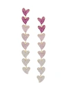 EYE CANDY LA WOMEN'S THE LUXE RAINBOW HEART 18K GOLDPLATED & CRYSTAL EARRINGS,0400012471145