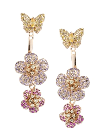 Eye Candy La Women's Luxe 18k Goldplated & Crystal Dangle Drop Earrings In Neutral