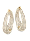 ADRIANA ORSINI WOMEN'S GOLDTONE & CRYSTAL TWIST HOOPER EARRINGS,0400012445671