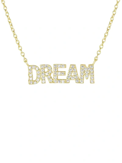Chloe & Madison Women's 18k Goldplated Sterling Silver & Crystal Dream Pendant Necklace