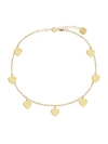 GABI RIELLE WOMEN'S 22K GOLD VERMEIL HEART CHARM ANKLET,0400012670909