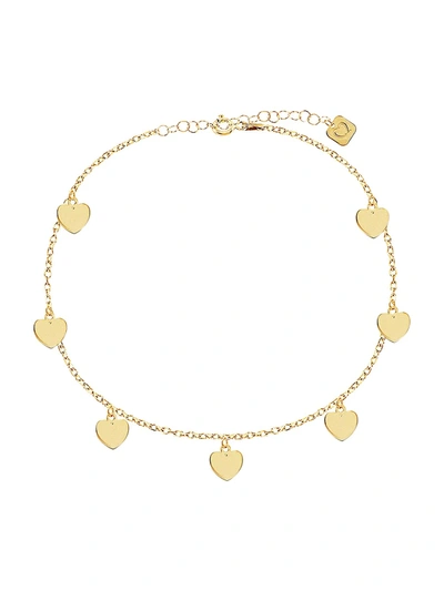 Gabi Rielle Women's 22k Gold Vermeil Heart Charm Anklet