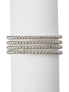 Eye Candy La Women's The Luxe Collection 4-pack Rhodium Plated Beaded Bracelet Set In Neutral