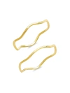 Sterling Forever Women's 14k Gold Vermeil Sterling Silver 2-piece Wave Stacking Ring Set In Silver