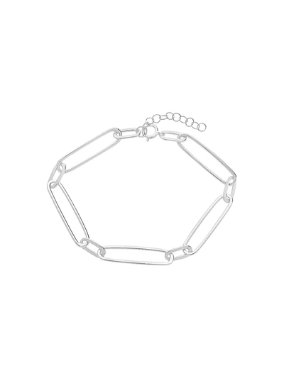 Sterling Forever Women's Silvertone Paper Clip Chain Link Bracelet In Neutral