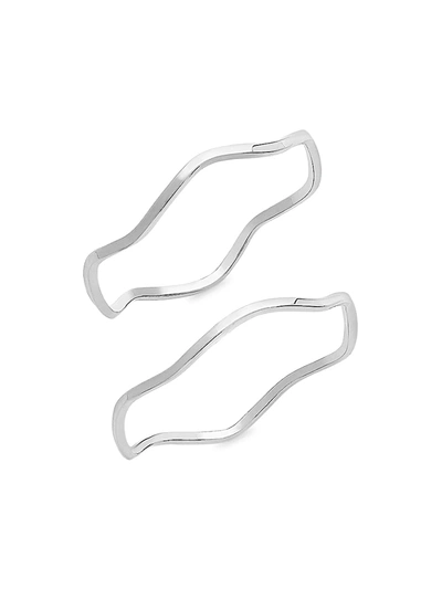 Sterling Forever Sterling Silver Wave Ring Set Of 2