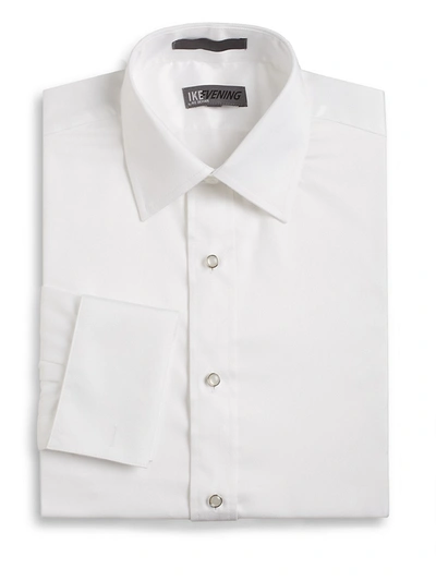 Ike Evening By Ike Behar Men's Regular-fit French Cuff Cotton Tuxedo Shirt In White