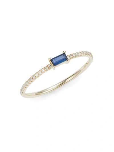 Saks Fifth Avenue Women's 14k Yellow Gold, Blue Topaz & Diamond Ring