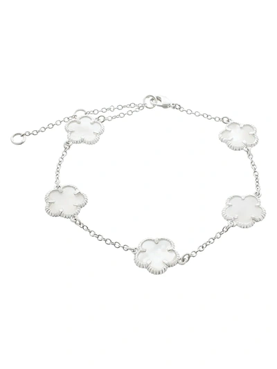 Jan-kou Women's Clover Mother Of Pearl Charm Bracelet In Brass