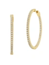 Jan-kou Jankuo Women's 14k Goldplated & Cubic Zirconite Hoop Earrings In Brass