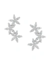 JAN-KOU WOMEN'S CUBIC ZIRCONITE FLOWER DROP EARRINGS,0400012617864