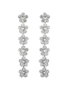 Eye Candy La Women's Astra Flower Rhodium Plated & Cubic Zirconia Drop Earrings In Brass
