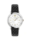 VERSACE WOMEN'S POP CHIC STAINLESS STEEL LEATHER-STRAP WATCH,0400012707105