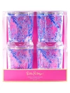 LILLY PULITZER CORALY 4-PIECE LOW-BALL GLASSES SET,0400012717169