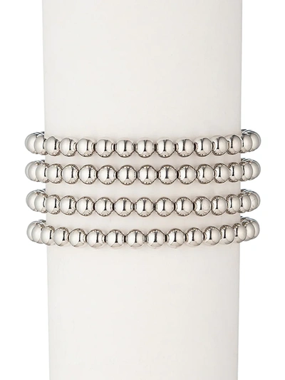 Eye Candy La Women's Sophia 18k White Goldplated Bead Bracelet