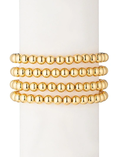Eye Candy La 18k Plated Sophia Bracelet Set In Brass