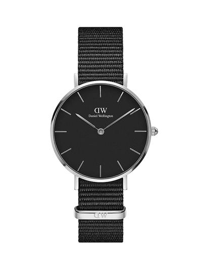 Daniel Wellington Petite Cornwall Stainless Steel & Textile-strap Watch In Black