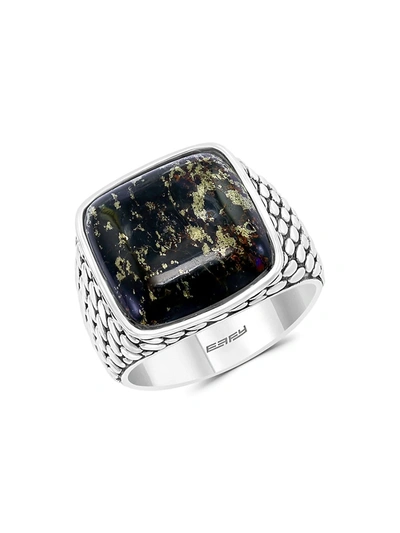 Effy Men's Sterling Silver & Obsidian Ring