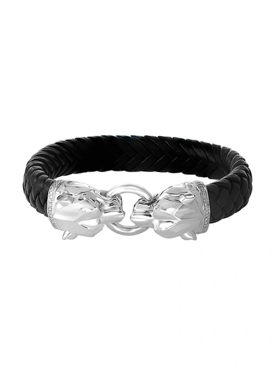 Effy Men's Sterling Silver, Diamond And Black Spinel Bracelet