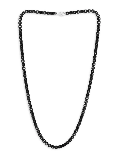 Effy Black Sterling Silver Box Chain Necklace
