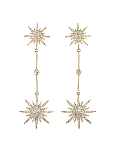 Eye Candy La Women's Arya North Star Cubic Zirconia Drop Earrings In Brass