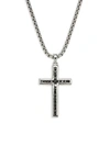 Effy Men's Sterling Silver & Black Spinel Cross Pendant Necklace In Black