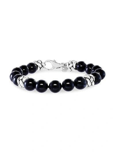 Effy Men's Sterling Silver & Onyx Bead Bracelet