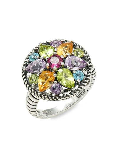 Effy Women's Sterling Silver & Multistone Floral Ring