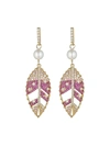 Eye Candy La Eye Candy Los Angeles Luxe Collection 18k Plated Cz Leaf Drop Earrings In Brass