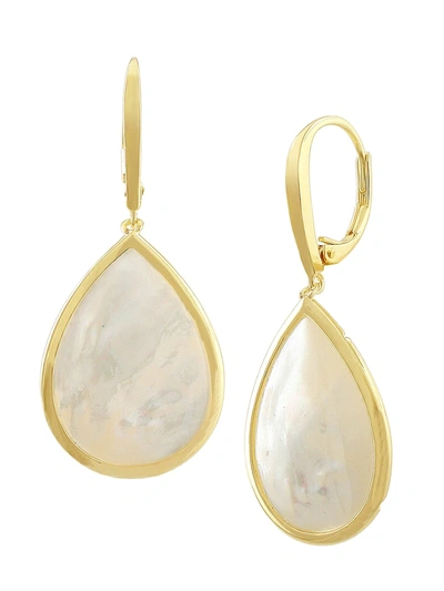 Jan-kou Jankuo Women's 14k Goldplated & Genuine Mother Of Pearl Teardrop Earrings In Brass