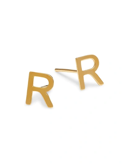Saks Fifth Avenue Women's 14k Yellow Gold 'r' Initial Earrings