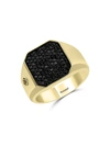 EFFY MEN'S 14K YELLOW GOLD & BLACK DIAMOND RING,0400012878561