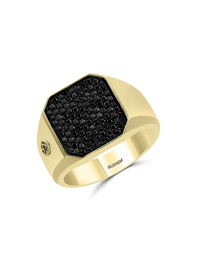 Effy Men's 14k Yellow Gold & Black Diamond Ring