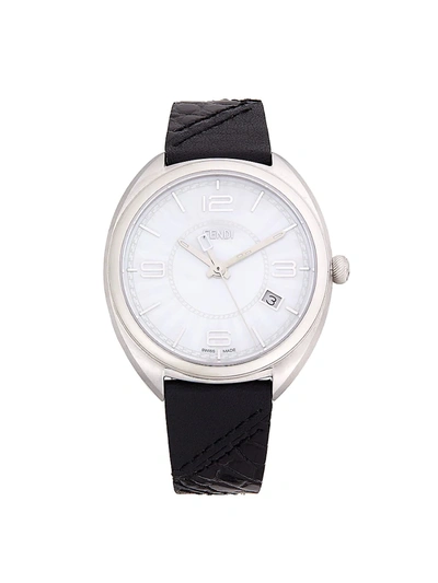 Fendi Stainless Steel, Alligator & Calf Leather Strap Watch In Sapphire