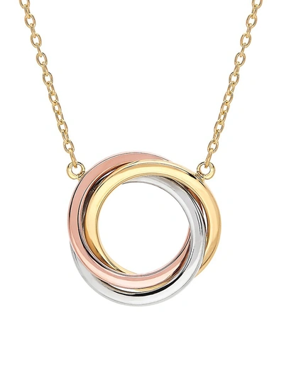 Saks Fifth Avenue Women's 14k Rose, White & Yellow Gold Triple Circle Necklace