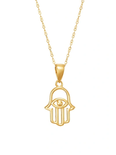 Saks Fifth Avenue Women's 14k Yellow Gold Cable Chain Hamsa Pendant Necklace